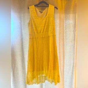 Pale Yellow Roz & Ali Lace Dress Size 14
